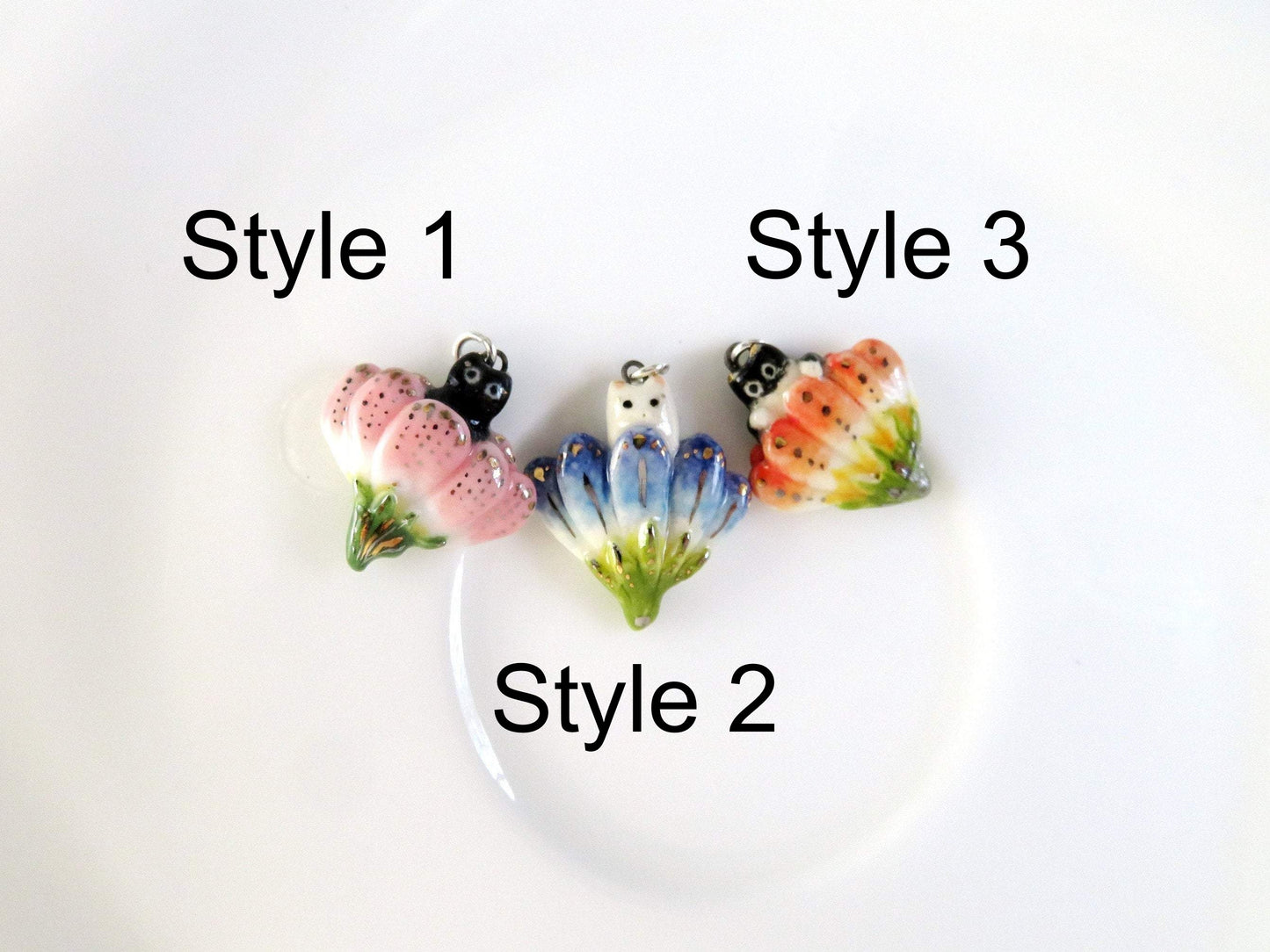 Flower Blossom Cat Necklace