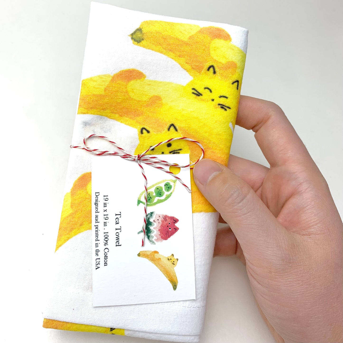 Fruit and Veggie Cat Tea Towels