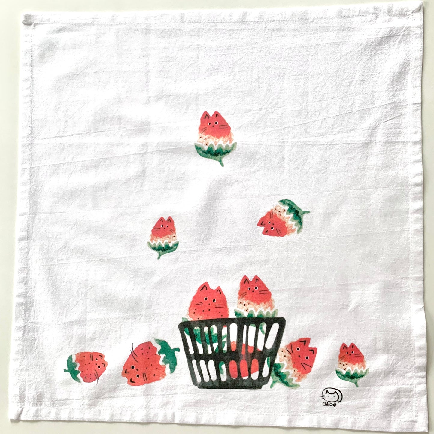 Fruit and Veggie Cat Tea Towels