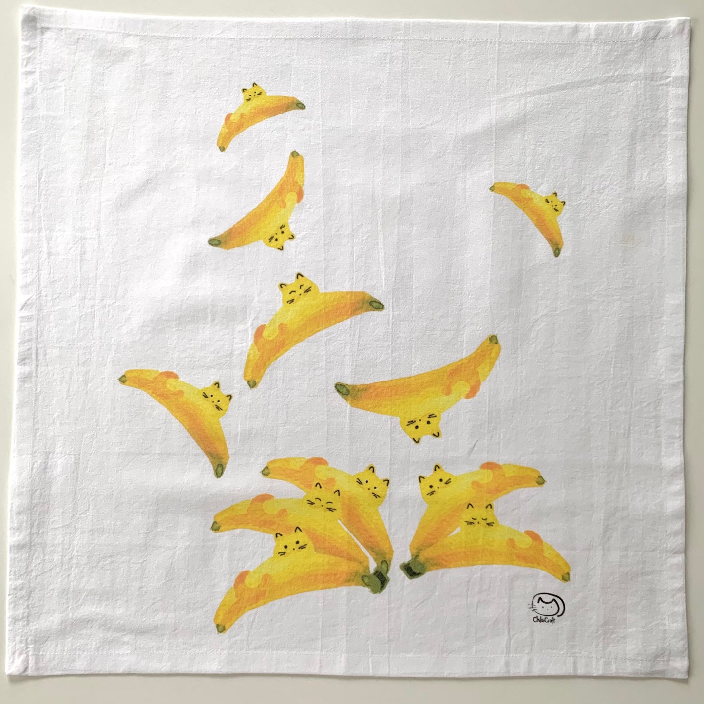 Fruit and Veggie Cat Tea Towels