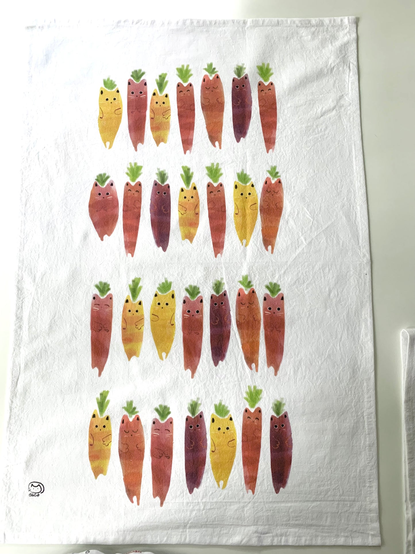 Carrot Cat Tea Towel