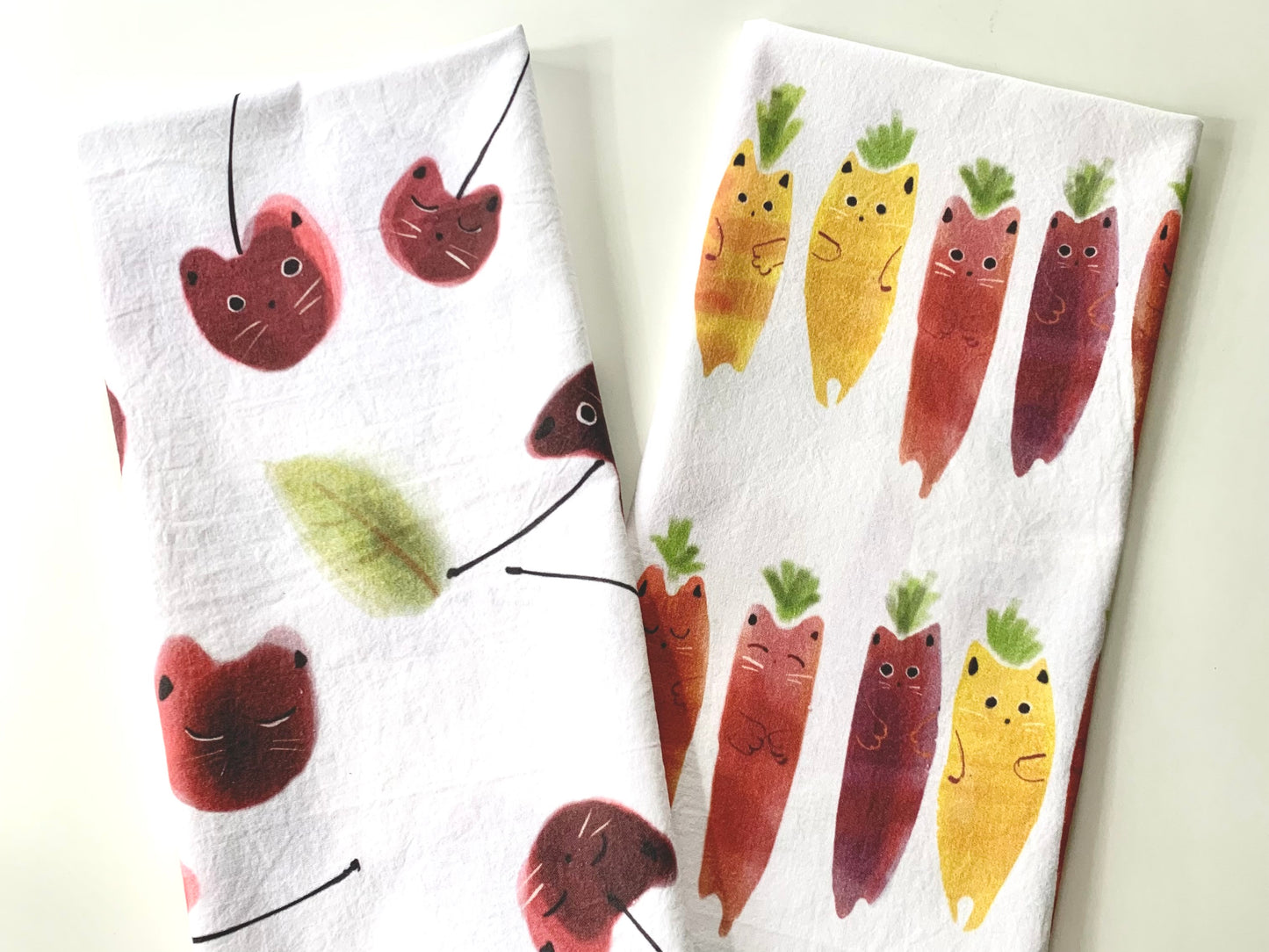 Cherry Cat Tea Towel