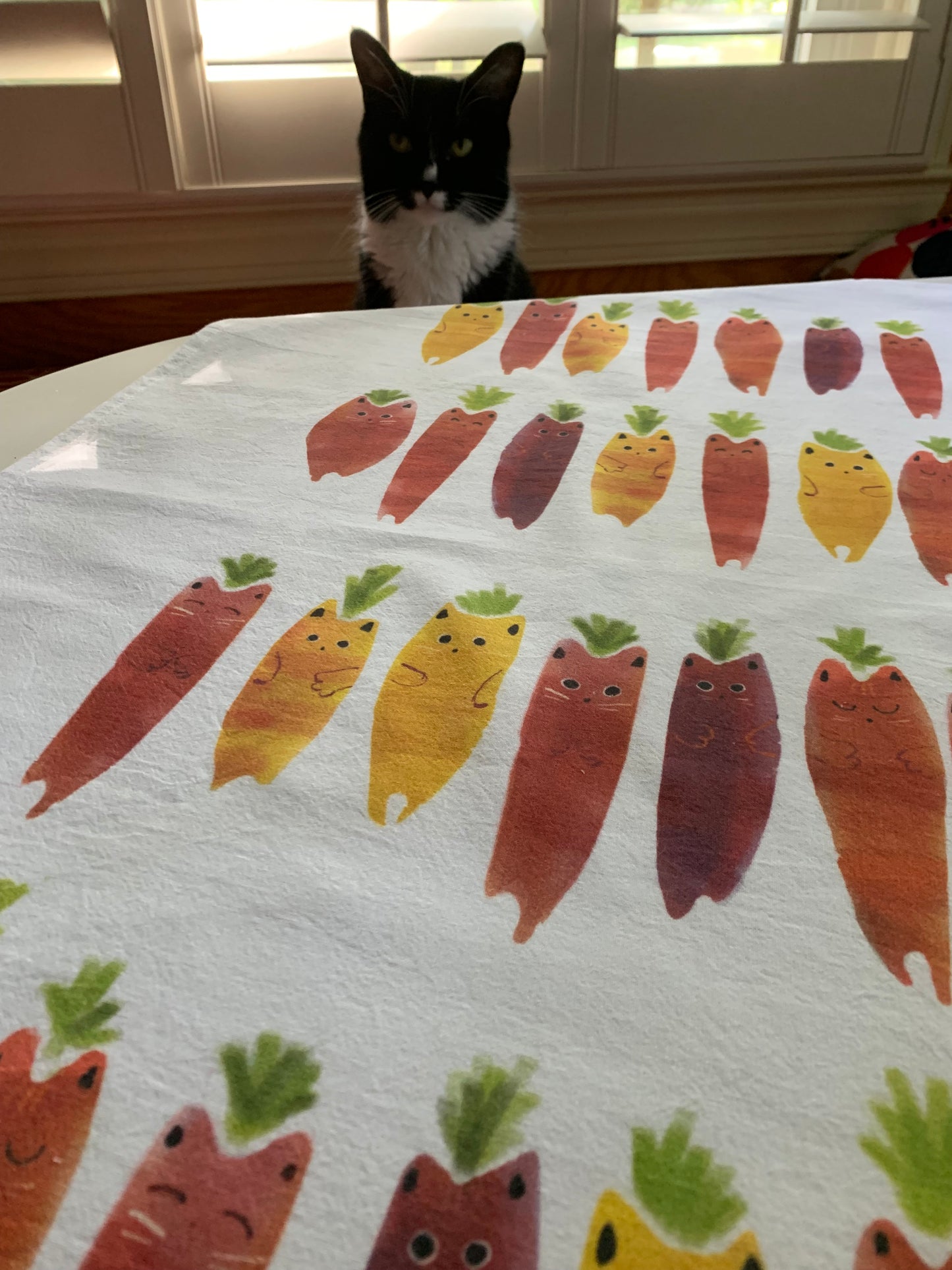 Carrot Cat Tea Towel