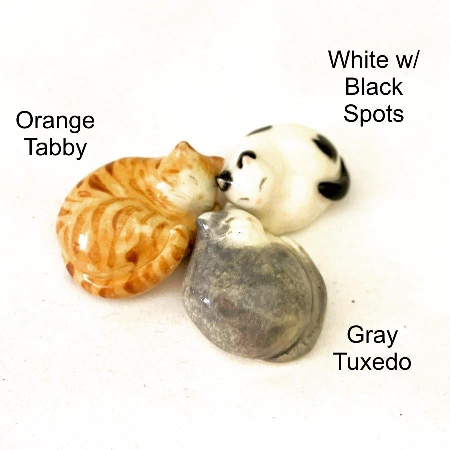 Miniature Sleeping Cat Figurine