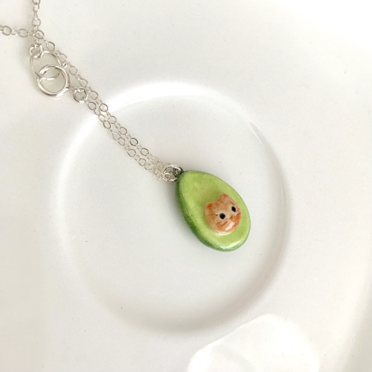 Avocado Cat Necklace