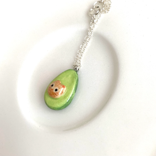 Avocado Cat Necklace