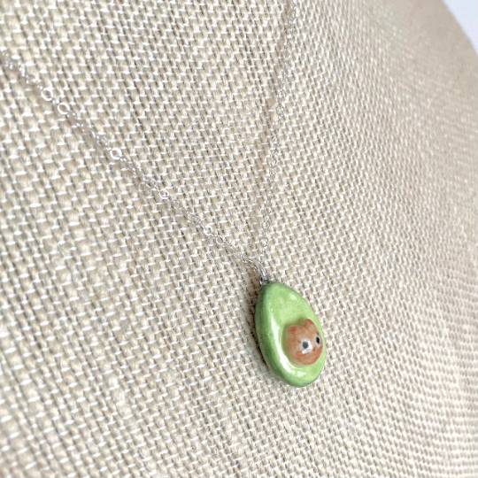 Avocado Cat Necklace