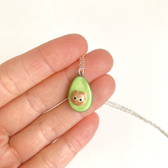 Avocado Cat Necklace