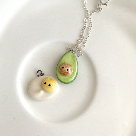 Avocado Cat Necklace