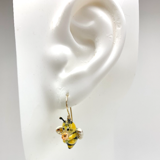 Bee Cat Dangle Earrings