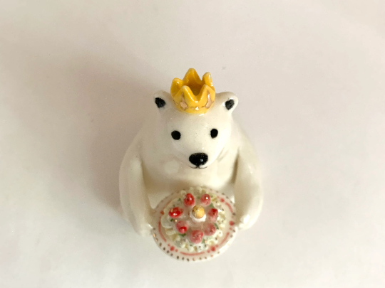 Birthday Cake Bear Figurine