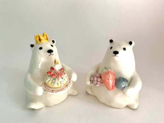 Birthday Cake Bear Figurine