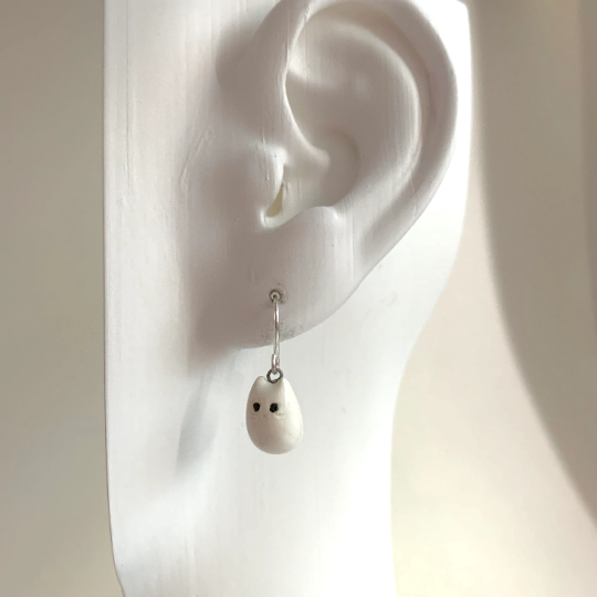 Black & White Cat Dangle Earrings