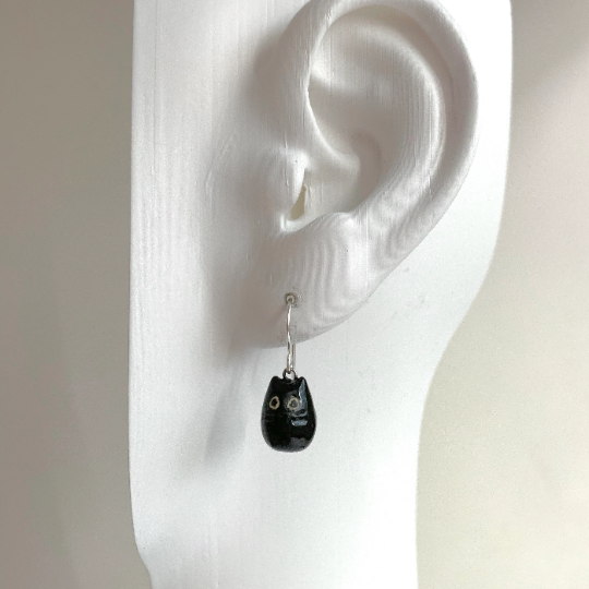 Black & White Cat Dangle Earrings
