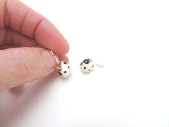 Calico Cat Dangle Earrings