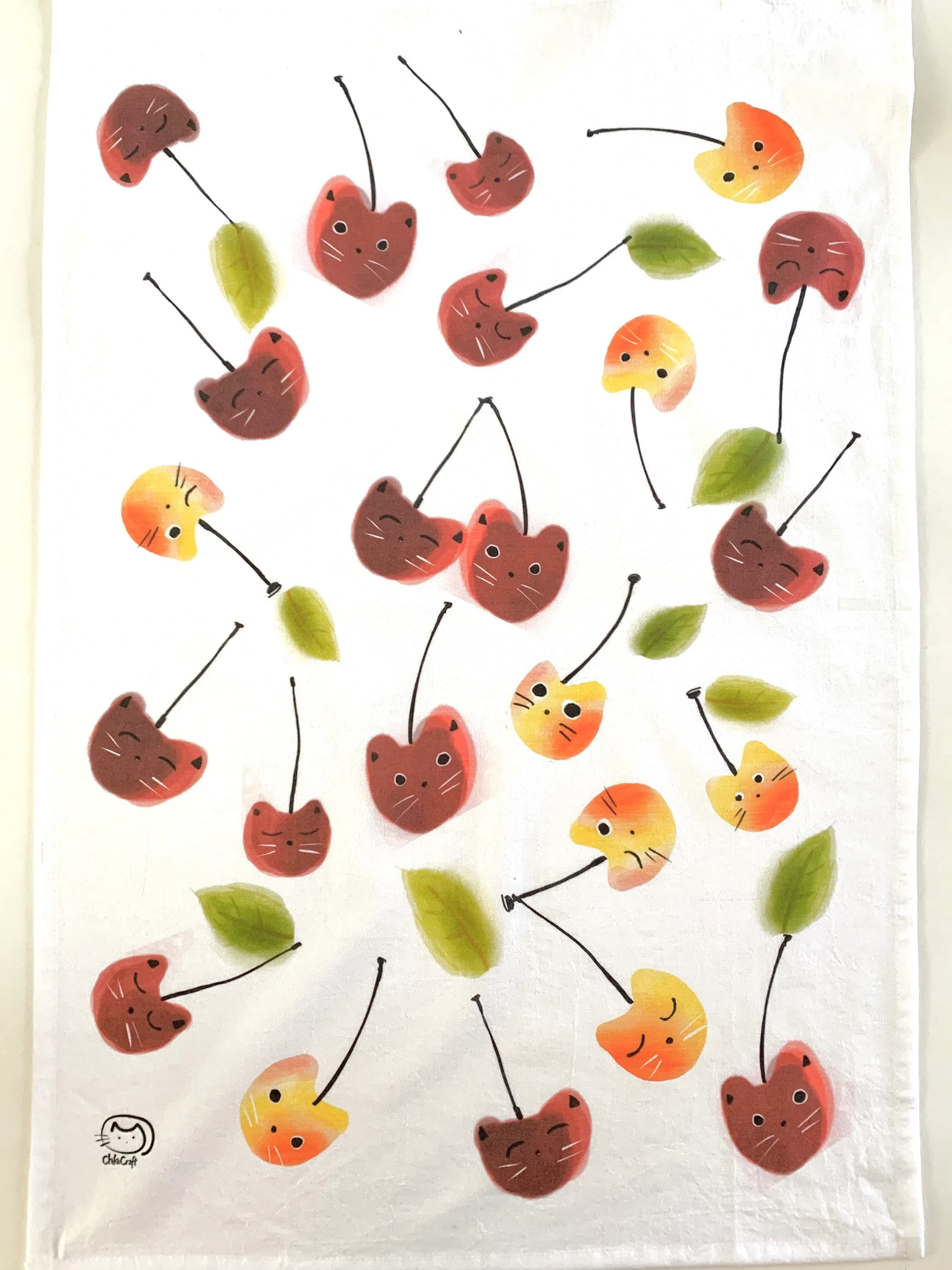 Cherry Cat Tea Towel