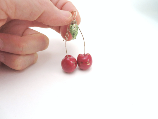 Cherry Cat Earrings