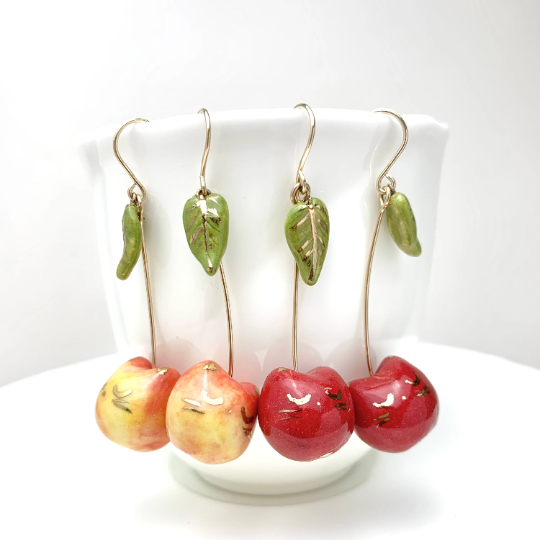 Glass 2025 cherry earrings