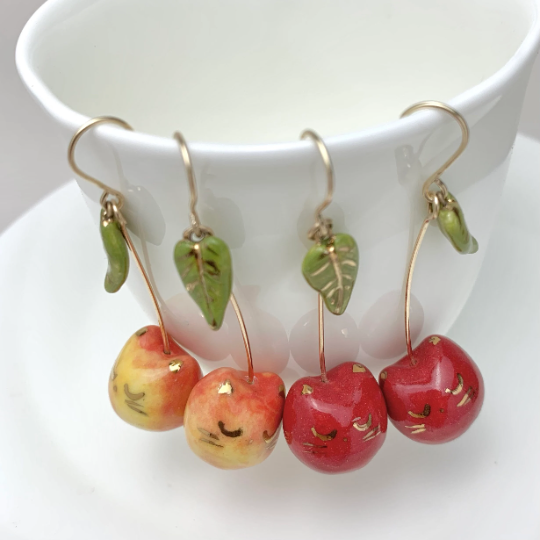 Cherry Cat Earrings