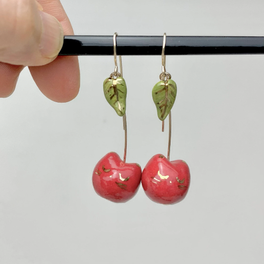 Cherry Cat Earrings