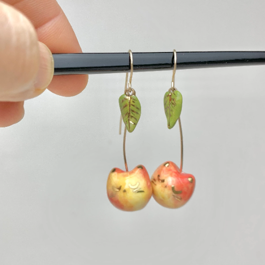 Cherry Cat Earrings