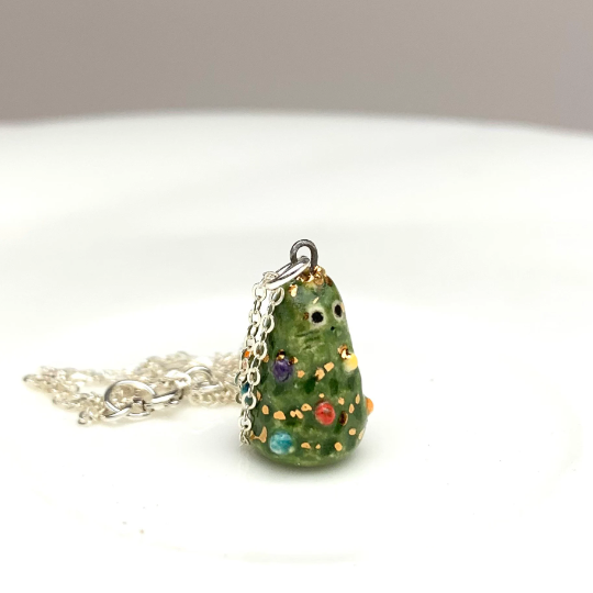 Christmas Tree Cat Necklace