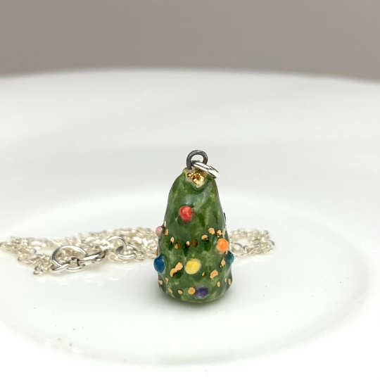 Christmas Tree Cat Necklace