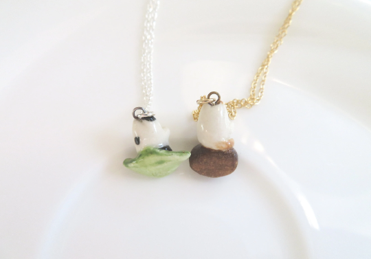 Coffee & Tea Cat Necklace