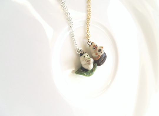 Coffee & Tea Cat Necklace
