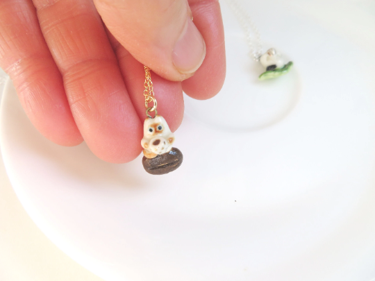 Coffee & Tea Cat Necklace