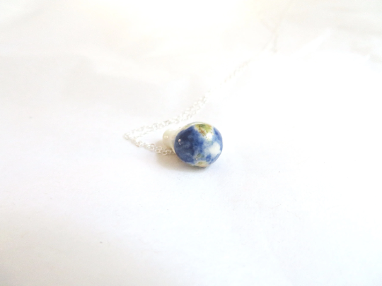 Tiny Earth Cat Necklace