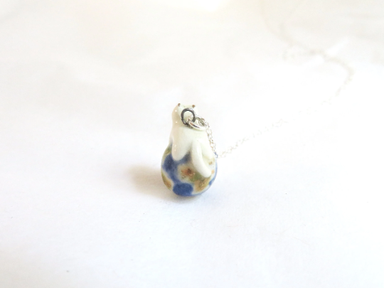 Tiny Earth Cat Necklace