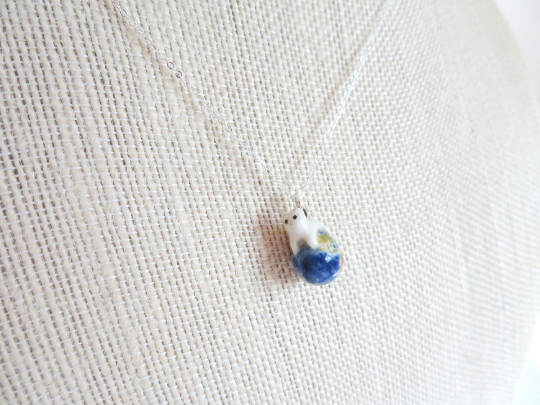 Tiny Earth Cat Necklace