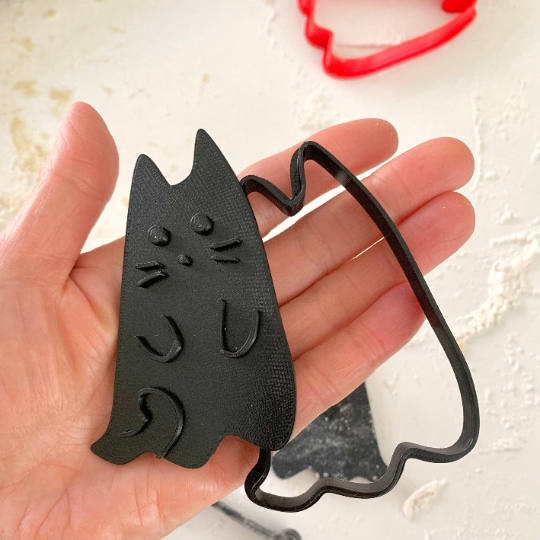 Ghost Cat Cookie Cutter & Stamp