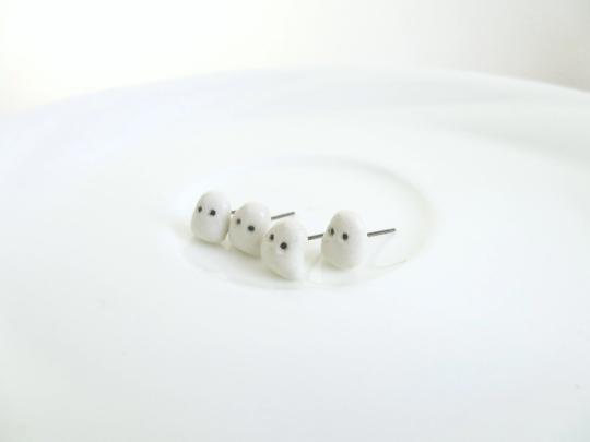 Tiny Ghost Stud Earrings