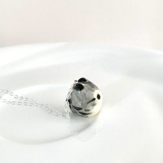 Gray Tabby Cat Necklace