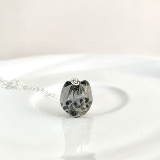 Gray Tabby Cat Necklace