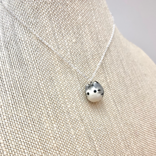 Gray Tabby Cat Necklace