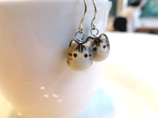 Gray Tabby Cat Necklace