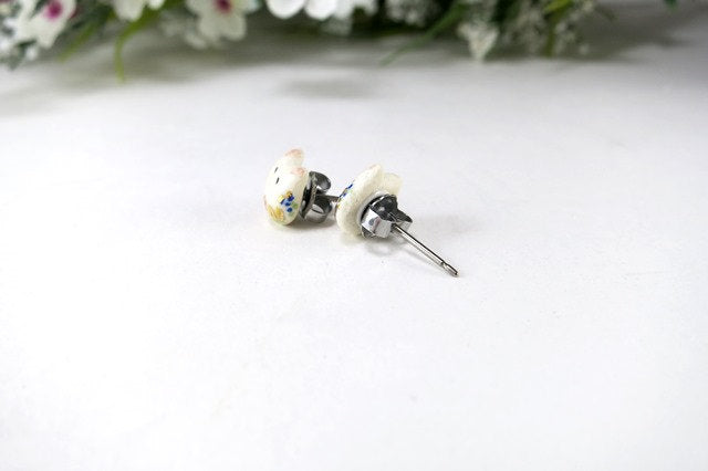 Tiny Floral Cat Stud Earrings