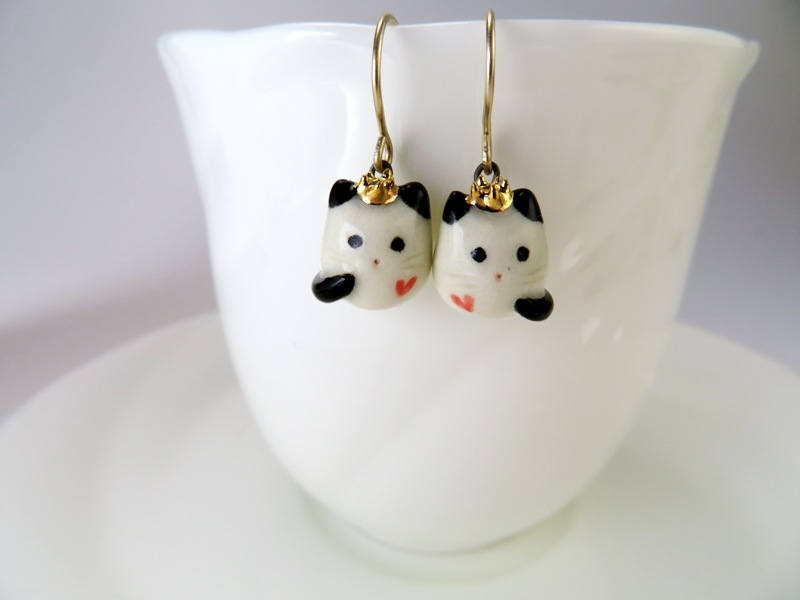 Royal Cat Dangle Earrings