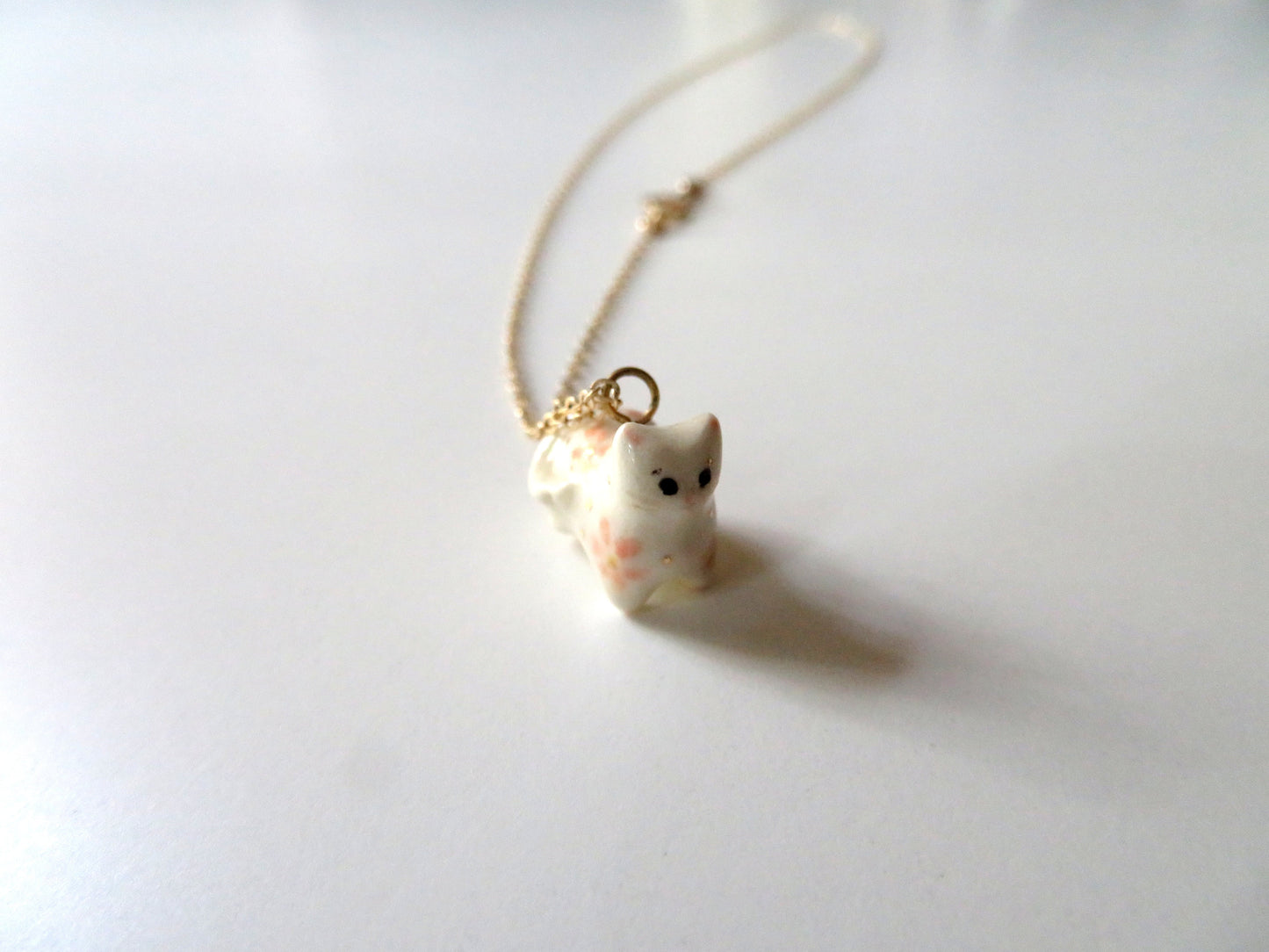 Tiny Floral Cat Necklace