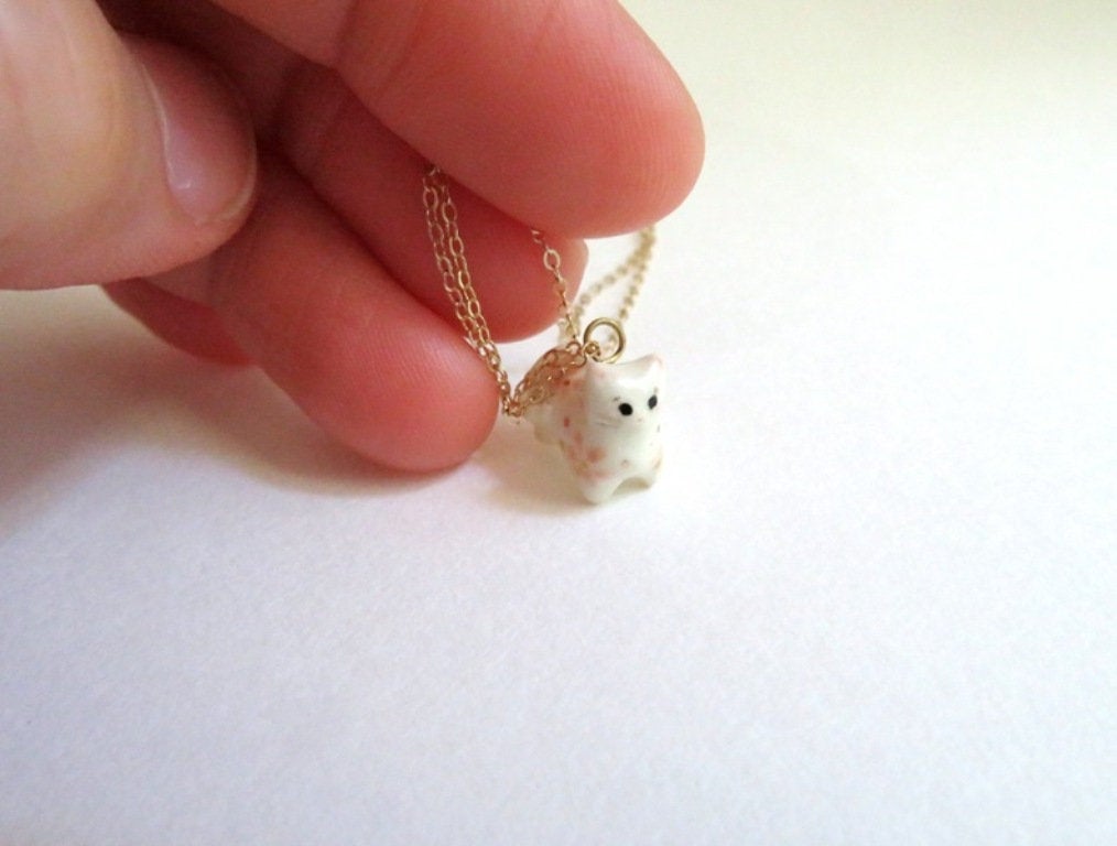 Tiny Floral Cat Necklace