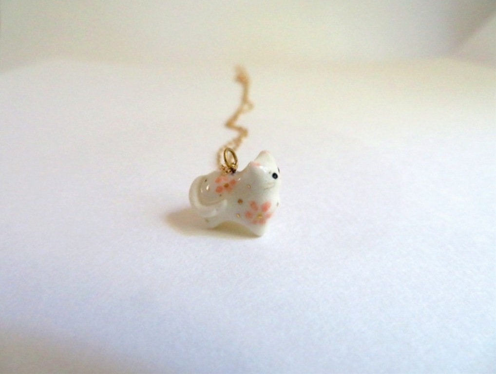 Tiny Floral Cat Necklace