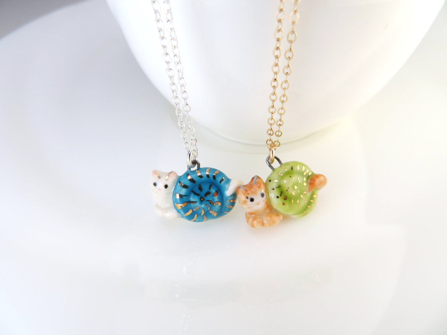 Snail Cat Necklace