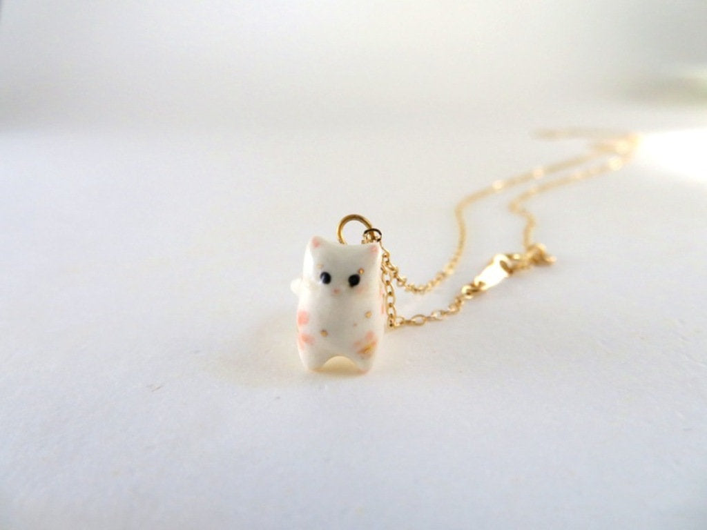 Tiny Floral Cat Necklace