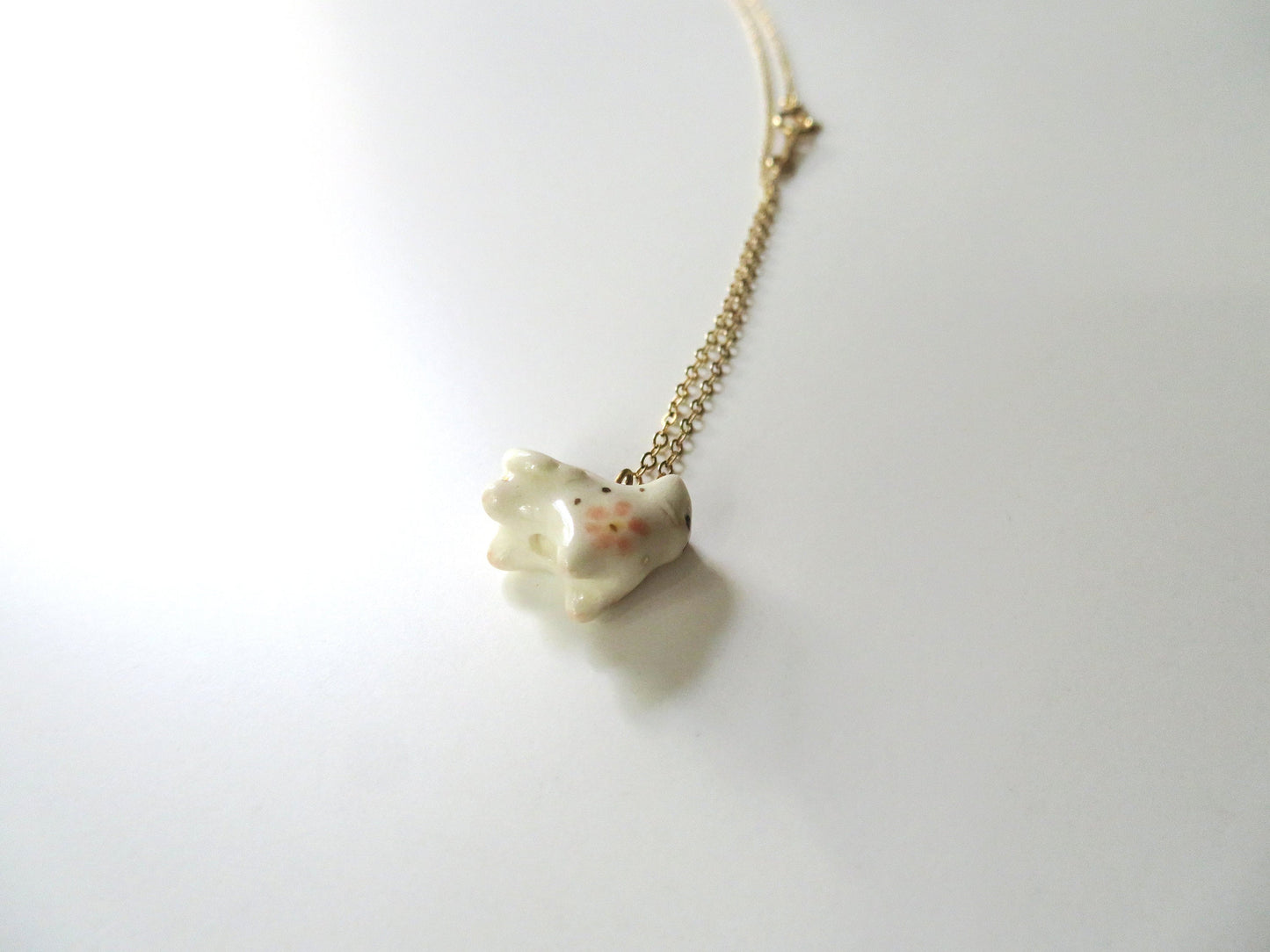 Tiny Floral Cat Necklace