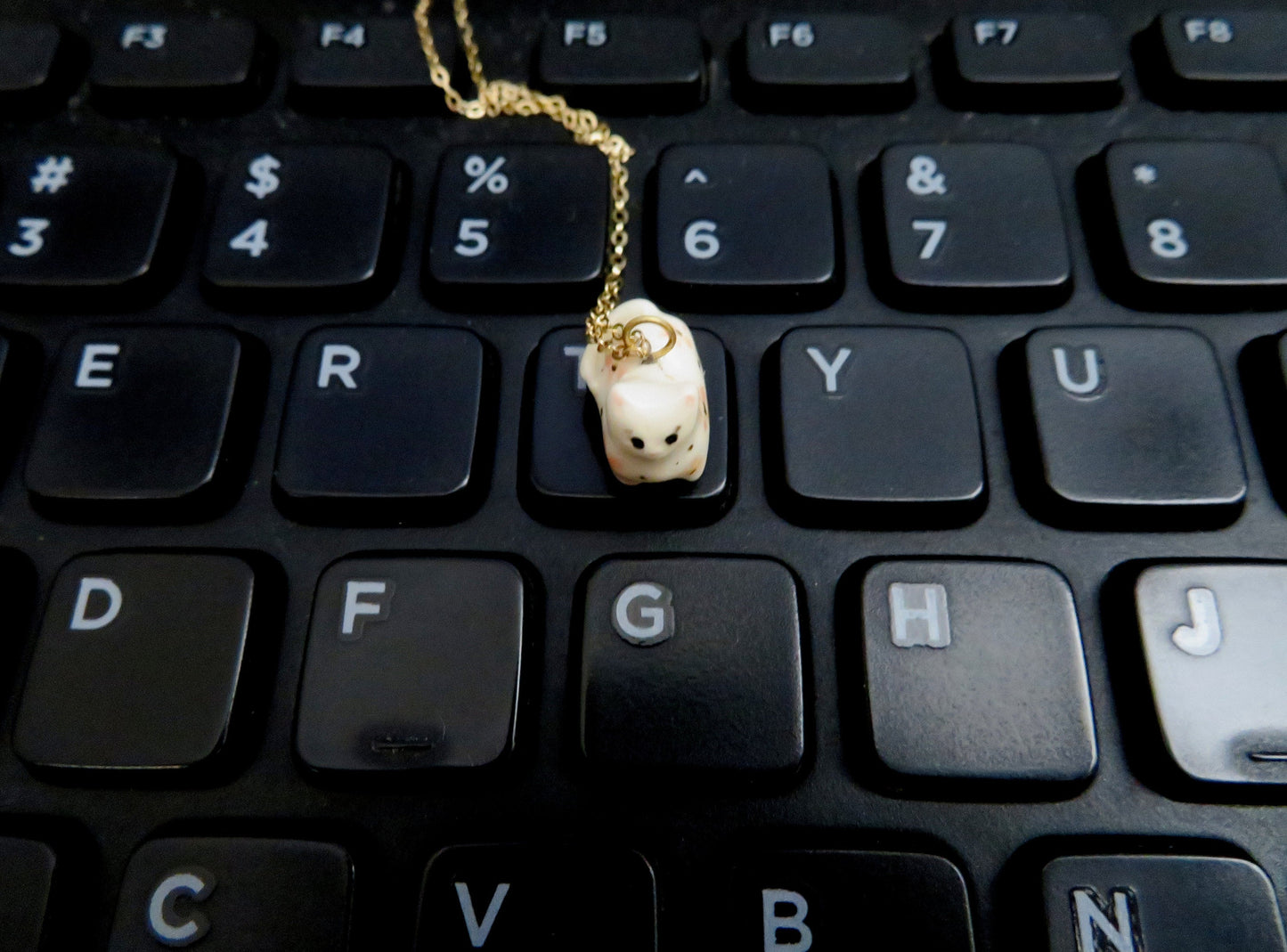 Tiny Floral Cat Necklace