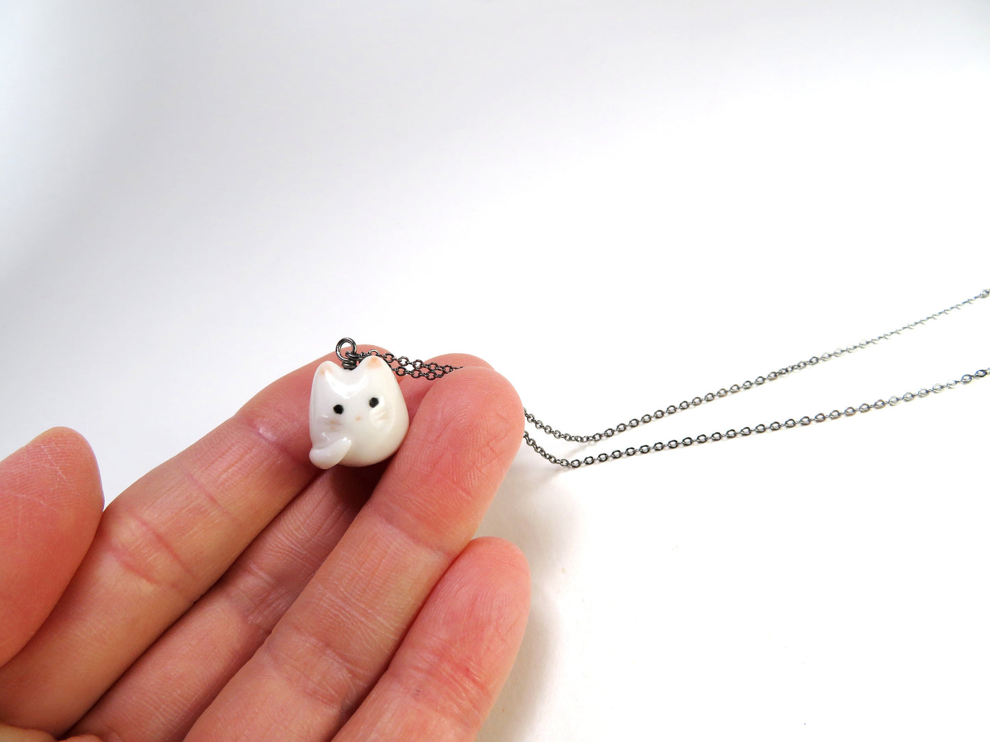 White Cat Necklace
