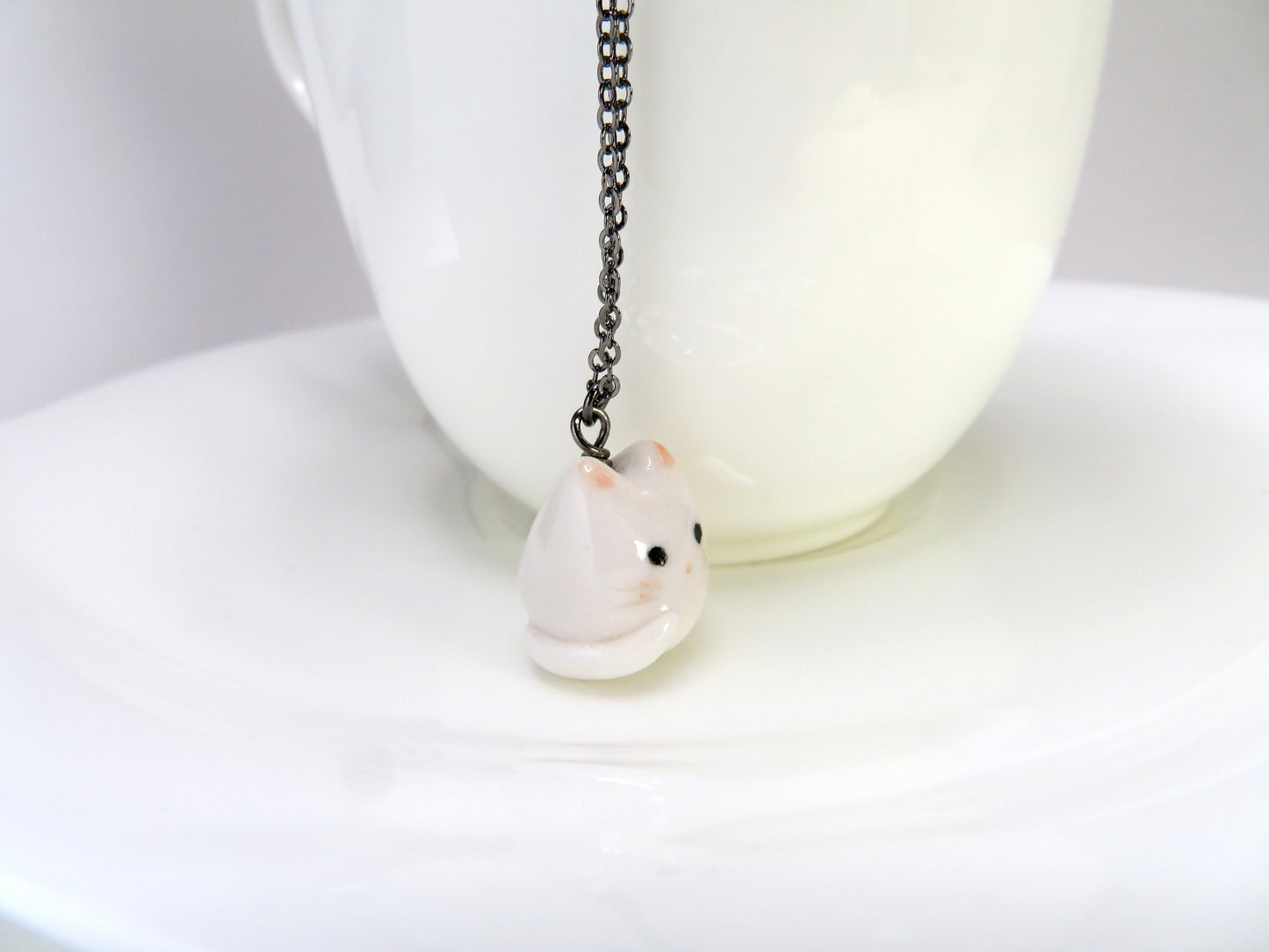 White Cat Necklace